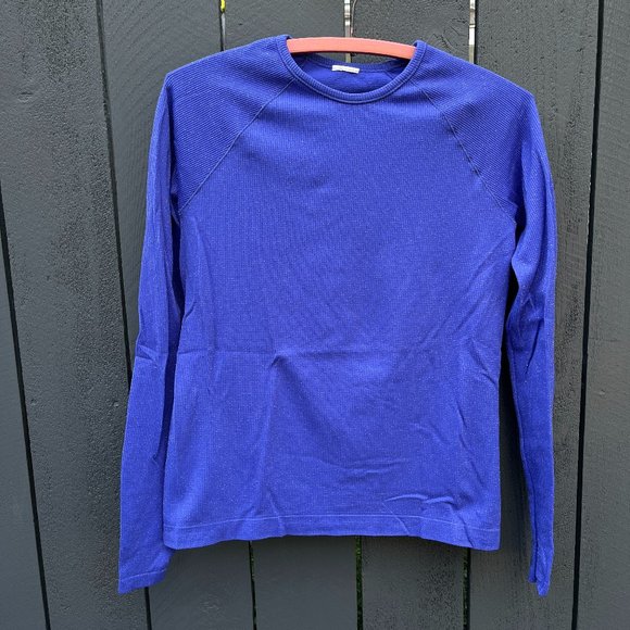 Sparkly deep purple athletic stretchy seamless "Own Your Power" VGUC w/thumbhole - Picture 3 of 11